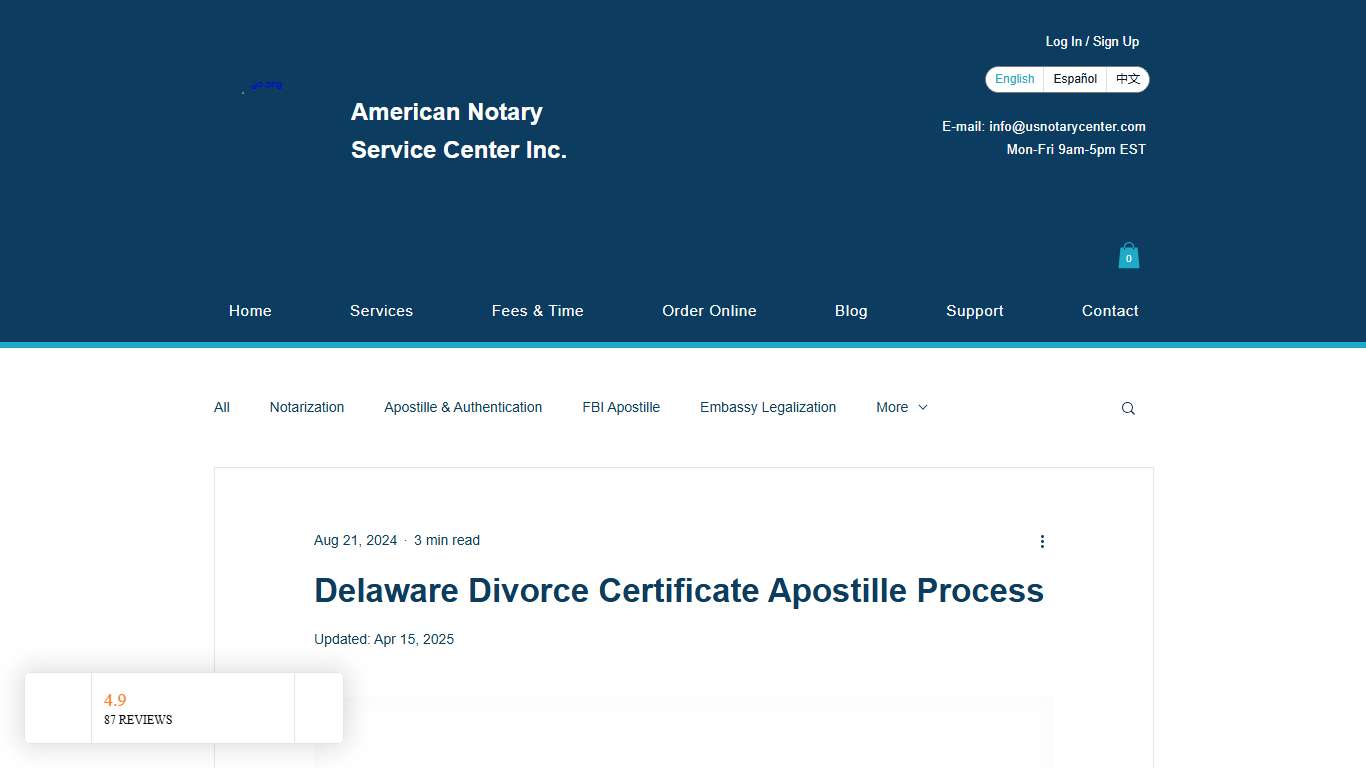 Delaware Divorce Certificate Apostille Process