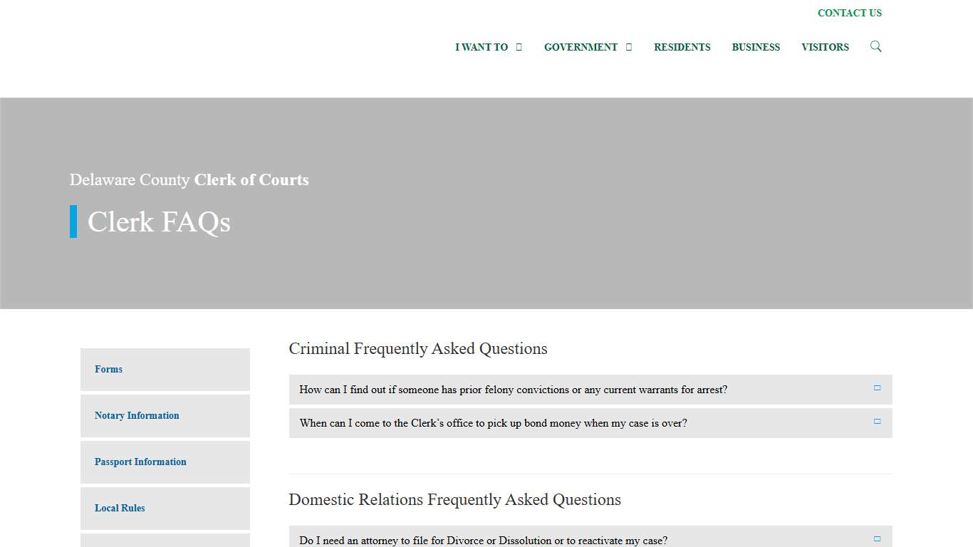 Clerk FAQs - Clerk of Courts